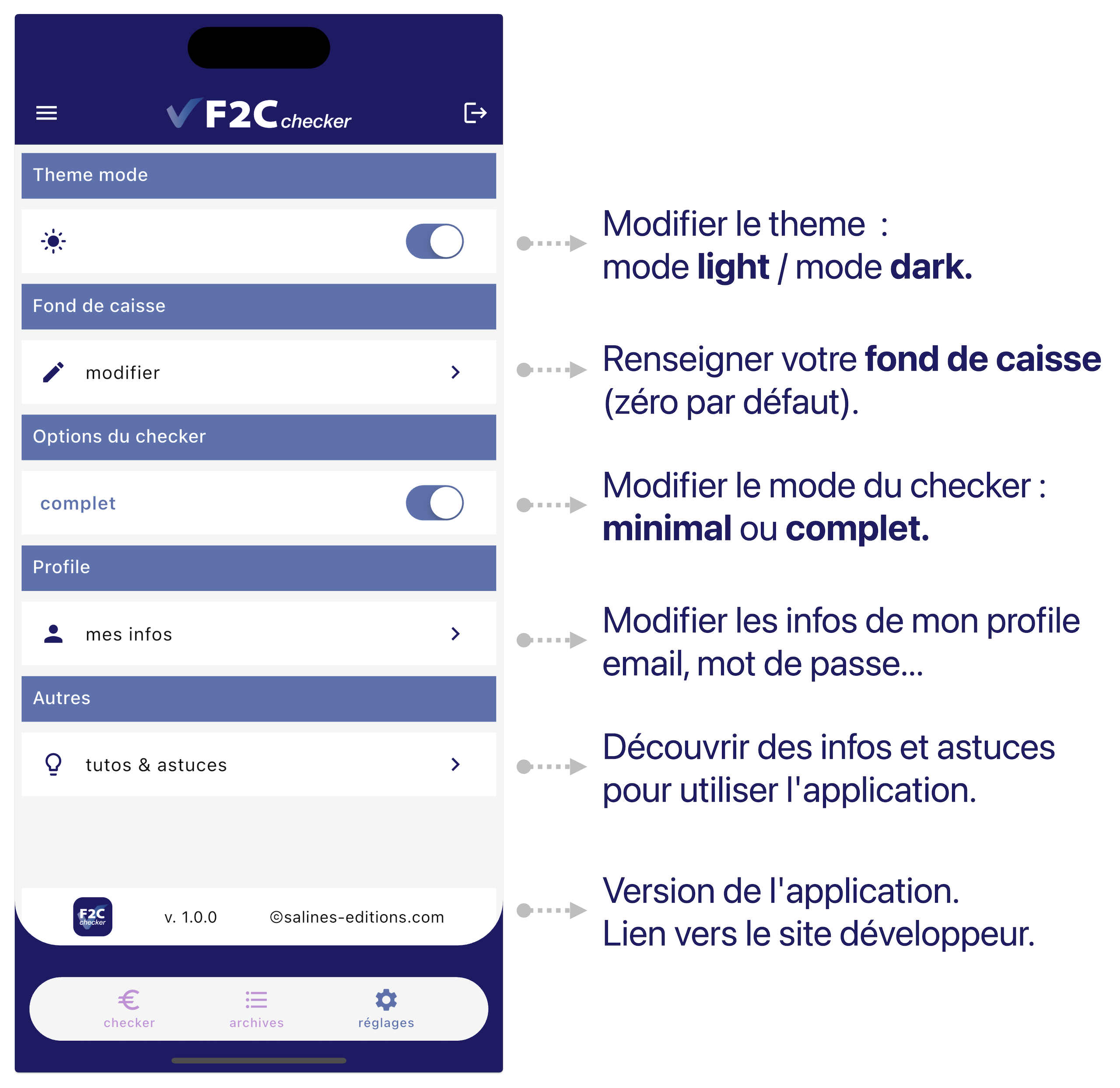 screen settings F2C checker
